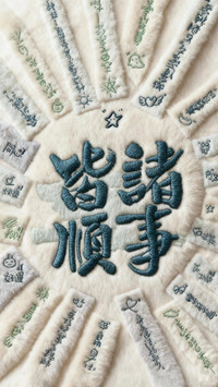 毛茸茸文字好运壁纸-锐景创意