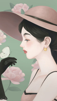 A Butterfly Falls on A Woman's Hand