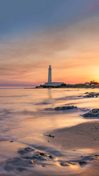 Lighthouse on the beach in Sicily