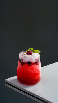 Mixed Berry Tea In a black background