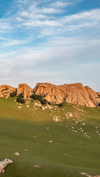 Sunset over the great crack of daqing mountain