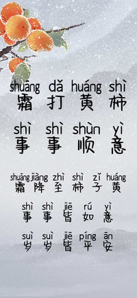霜打黄柿事事顺意