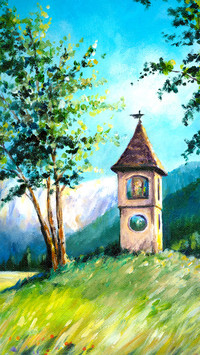 Oil painting wallpaper