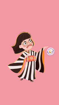 俏皮和服女孩