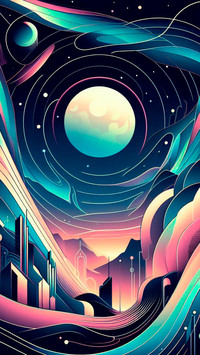 abstract colorfull IA planet