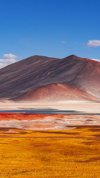 Colorful mountains and salt lakes