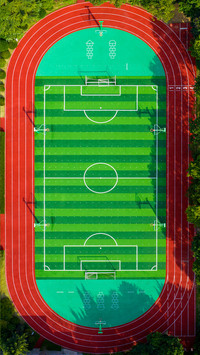 Overlooking a comprehensive sports stadium