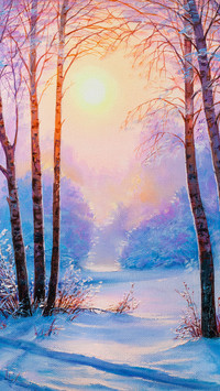 Oil painting on ice and snow
