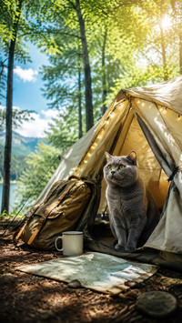Adorable vacation cat