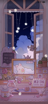 兔熊的昼夜桌面