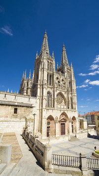 Main facade of the gothic cathedral 13th century santa