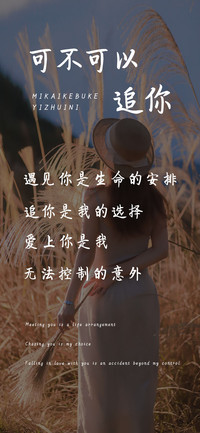 可不可以追你