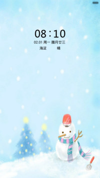 雪人和圣诞树（音乐锁屏+全图标）