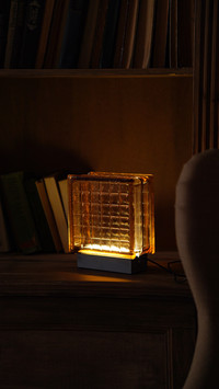 Lamp in dark room with beautiful design elements