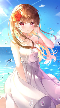 3d Illustration of Cute Girl in White Dress