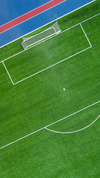Top aerial view of opened stadium