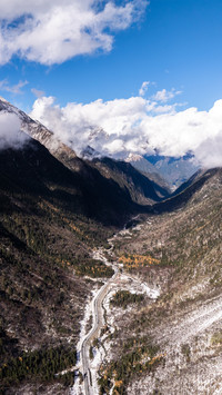 The snow scenery of li xiaolu in aba prefecture