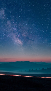Inner Mongolian Prairie Starry Night Landscape