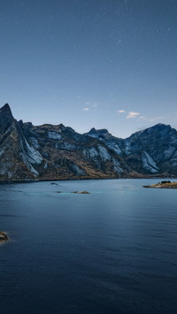 Snowy scenery of Norway's fjords