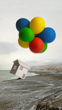 Flying house on qinghai lake