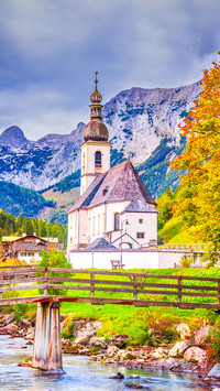 Saint Sebastian Church, in Ramsau, Germany.