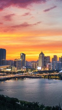 Evening glow in Shenyang winter