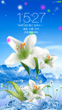 百合冰川【3D动态冰雹+音乐锁屏】