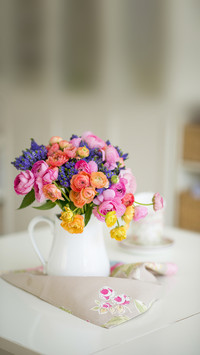 Bouquet of flowers on the table