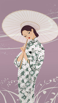 An Elegant Woman With An Umbrella