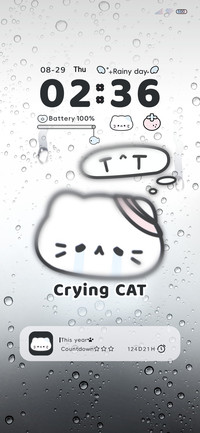 Rain sad cat