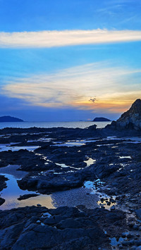 Under the glow of the setting sun