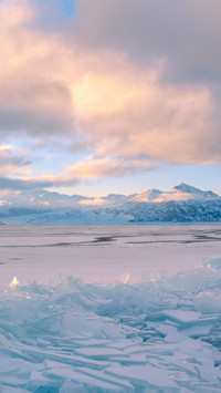 Lake surface in winter