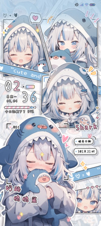 漫画风 奶酪小鲨鱼
