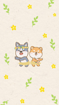 可爱卡通柯基犬手绘图片壁纸