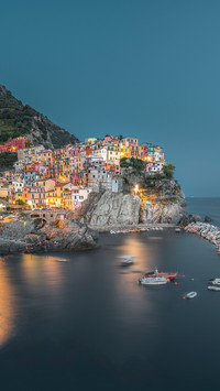 Cliff fishing village dream country