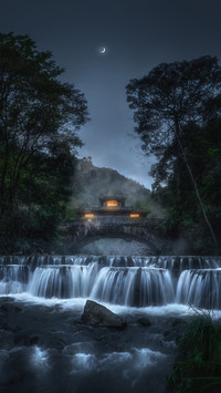 The ancient bridge carries the weight of time