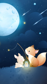 Little rabbit and little fox-01