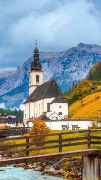 Renowned church in Alps of Ramsau village