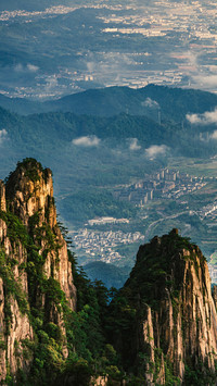 Overlooking huangshan mountain in anhui province