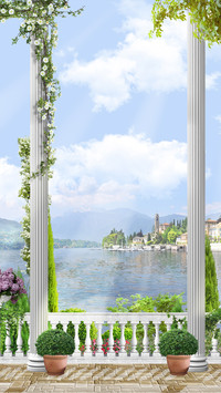 Beautiful landscape oil painting