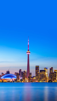 Toronto City Skyline and Buildings at Night