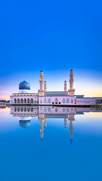 Reflection of Mosque at Sunrise in Malaysia