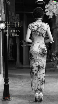 黑白古典旗袍美女