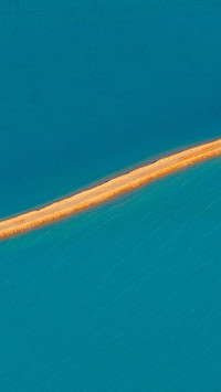 An abstract image of blue hues from salt ponds in Shark Bay
