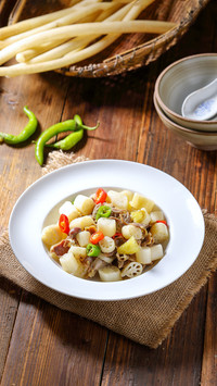 Stir fried lotus root strips like this are super