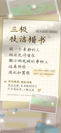 三极枝洁楷书