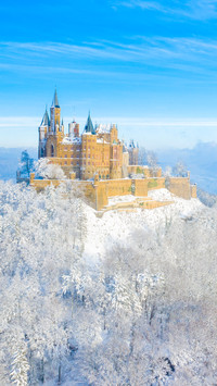 Aerial view of the Castle Hohenzollern in Germany