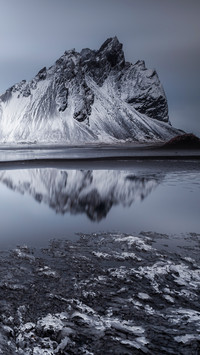 Stocknes snow mountain iceland