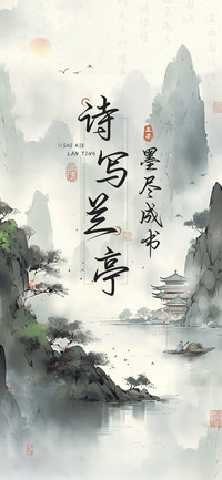 诗写兰亭墨尽成书