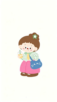 小女孩插画-锐景创意